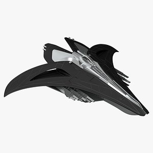 Futuristic Space Fighter Starship Black