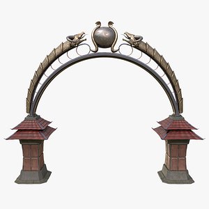 Ancient Japanese Arch Gate 3D model