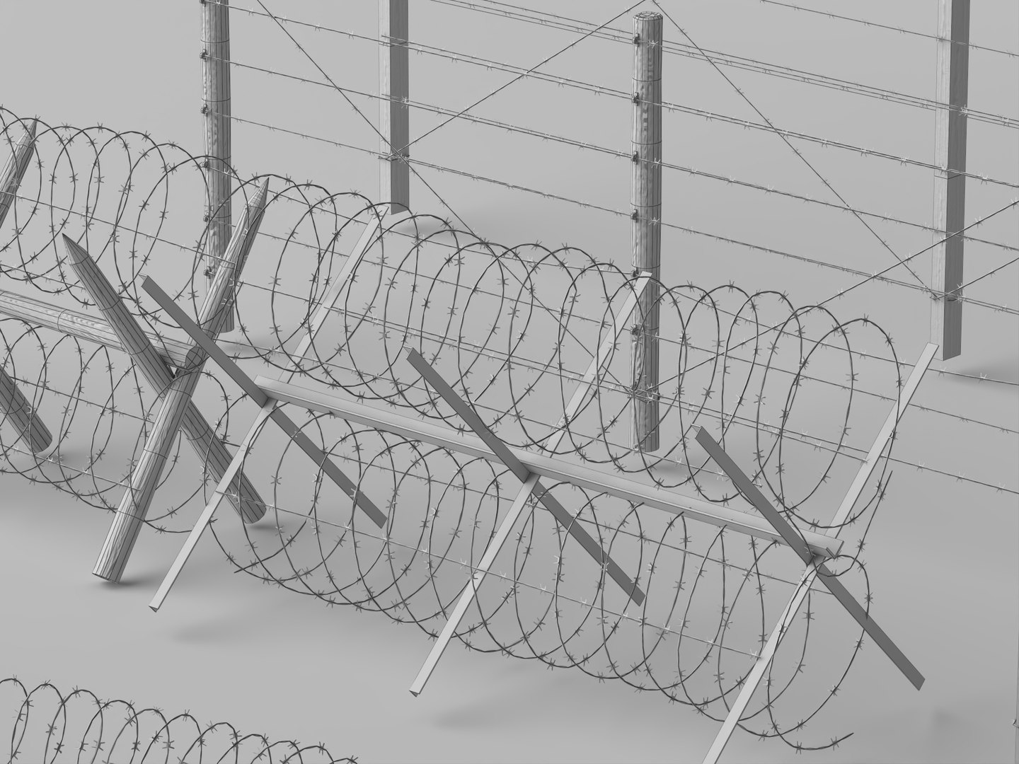 Barbed Wire Fence Fortification Pack 3D model https://p.turbosquid.com/ts-thumb/qr/p1PFUR/6r/barbedwire38/jpg/1787923954/1920x1080/fit_q87/4a176d6236bd36d18122602a426279d81b6620f1/barbedwire38.jpg