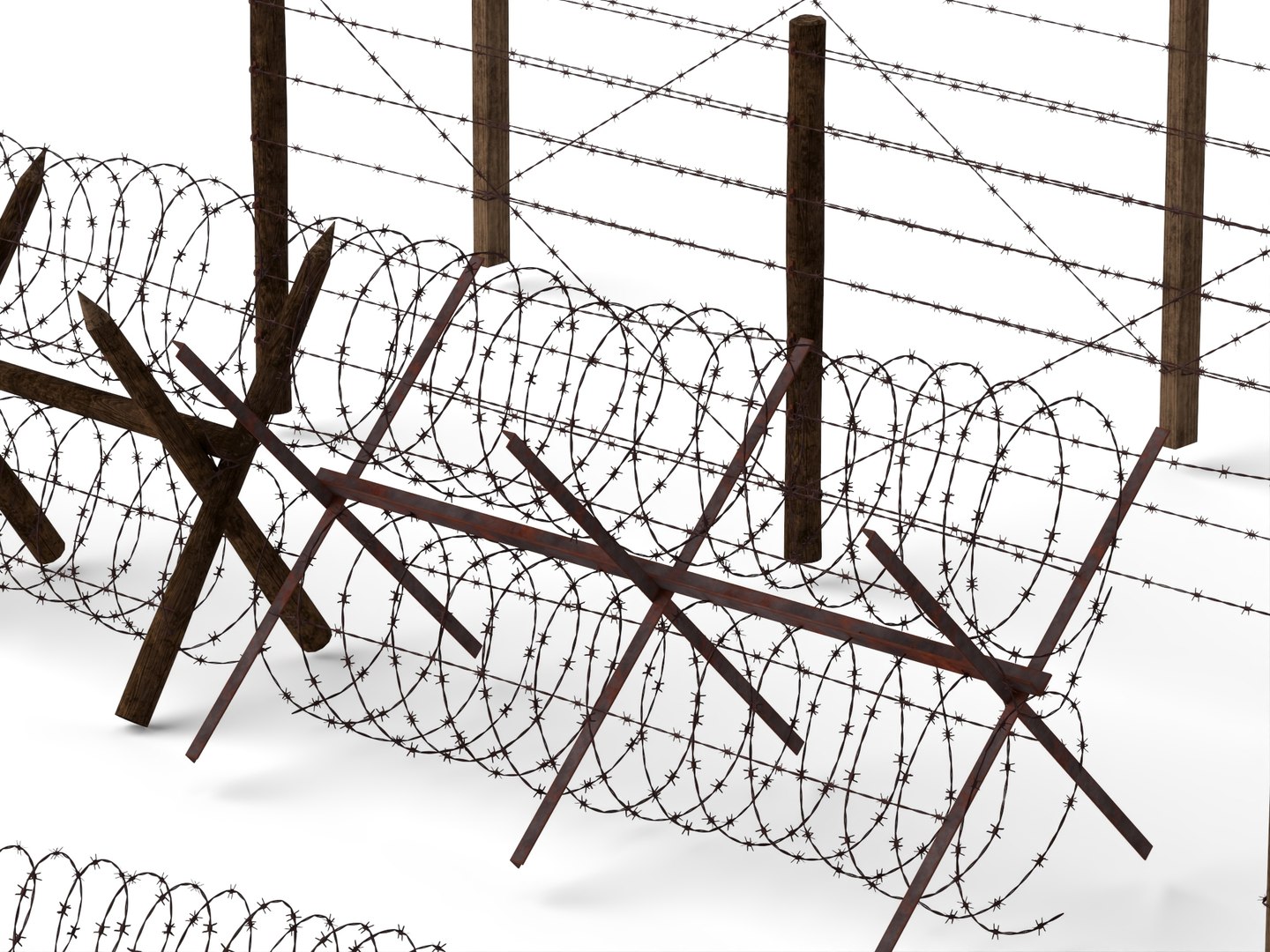 Barbed Wire Fence Fortification Pack 3D model https://p.turbosquid.com/ts-thumb/qr/p1PFUR/l8/barbedwire33/jpg/1787923946/1920x1080/fit_q87/95a3ef5381e97ac9865ee3f205b44ee15a590b94/barbedwire33.jpg