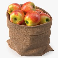 Burlap Apple Sack Full Red Yellow