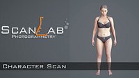 Realistic Human Woman Scan and Rig - 014FBody 2048