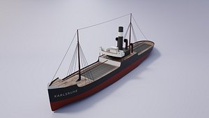 Simple model of Karlsruhe 1905 german cargo steamer ship