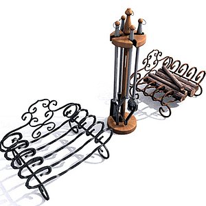 3d model of accessories fireplace