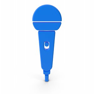 3D model Microphone Symbol Blue