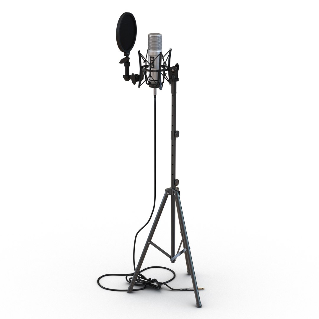 studio microphone stand 3d max