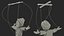 Dancing Pinocchio Wooden String Puppet 3D model