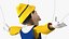 Dancing Pinocchio Wooden String Puppet 3D model