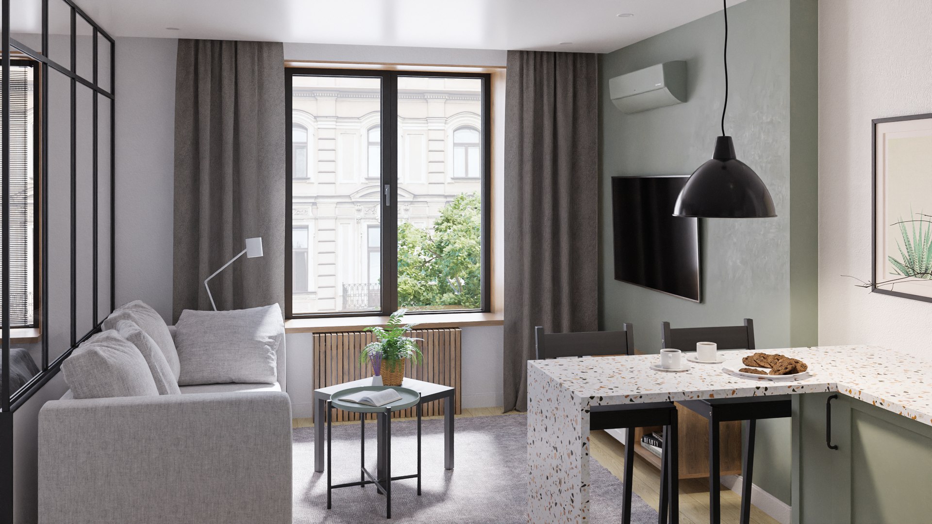 Scandinavian Apartment Interior 24sqm 3D - TurboSquid 1737315