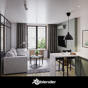 Scandinavian apartment interior 36sqm