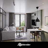 Scandinavian apartment interior 36sqm
