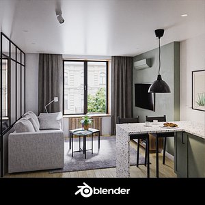 Scandinavian apartment interior 36sqm