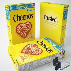3d cheerios box contains model