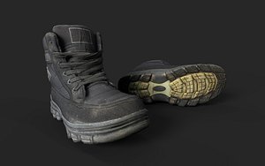 Worn Winter Boots 3D model