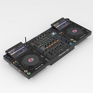 3D DJ Mixer Pioneer DJM A9 and Pioneer CDJ 3000 model