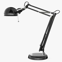 Pivot Arm Table Lamp with Round Base Black