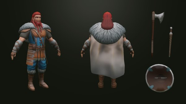 Viking Male Character 1.7 - Low poly 3D model