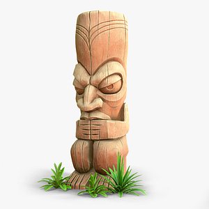 Stylized Wood Totem 3 3D model