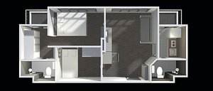 Apartment room 25-70 3D model