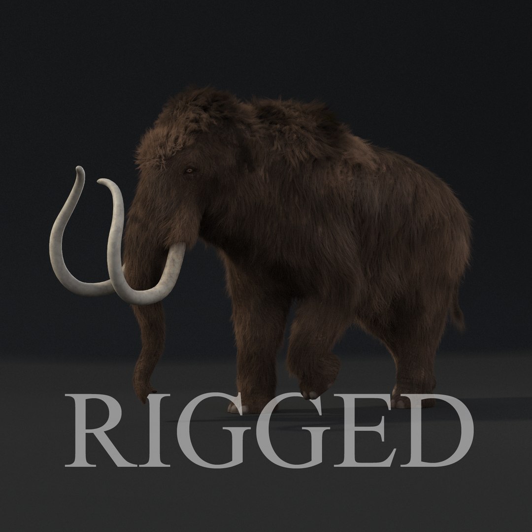 3d Max Realistic Rigged Mammoth