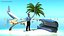 Desert Tropical Island with Palm Tree