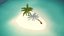 Desert Tropical Island with Palm Tree