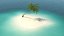 Desert Tropical Island with Palm Tree