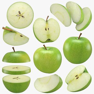 3D model Green Apple Collection 3