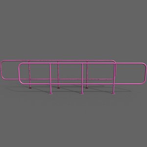 3D PBR Pedestrian Guard Rail Pink V5