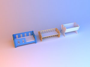 3D Handmade baby beds model