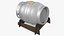 Firkin Metal Cask on Wooden Stillage