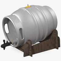 Firkin Metal Cask on Wooden Stillage