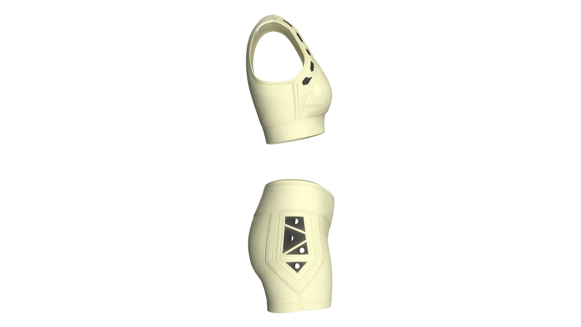 Girls Mesh Layer Crop Top With Crossover Shorts 3D Model - TurboSquid ...