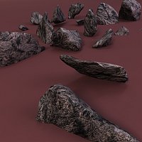 shattered rocks sharp edged