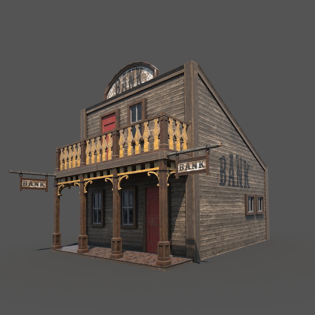 3D Model Old Western Bank - TurboSquid 1219944