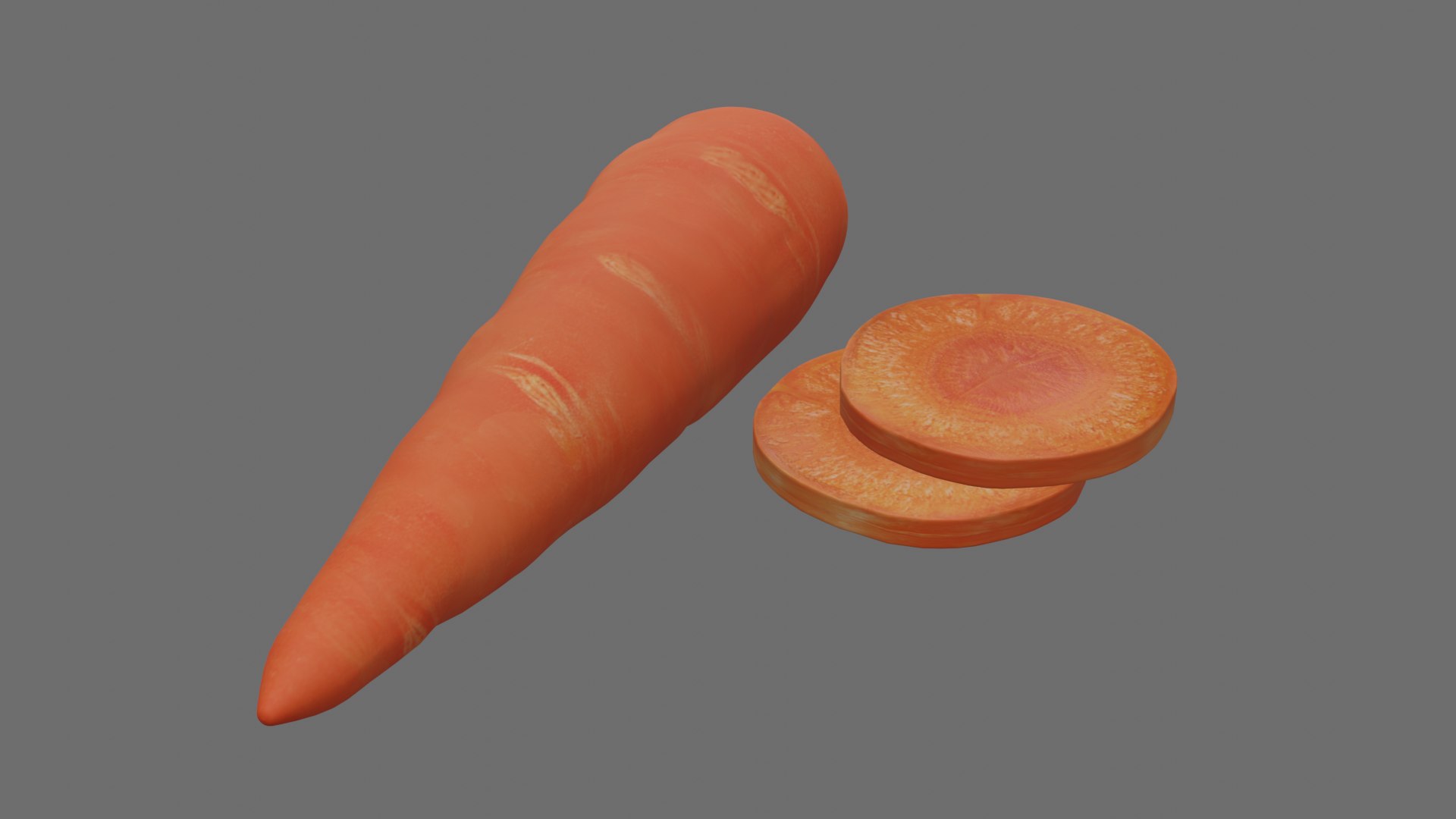 3D Carrot and carrot slice https://p.turbosquid.com/ts-thumb/qt/Y0JAIM/tM/carrotsliceandcarrot12/png/1673584679/1920x1080/fit_q87/18f169a304d457fbdd7742e31fe54d429fd66836/carrotsliceandcarrot12.jpg