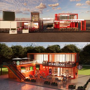 Container coffee shop-10 3D model