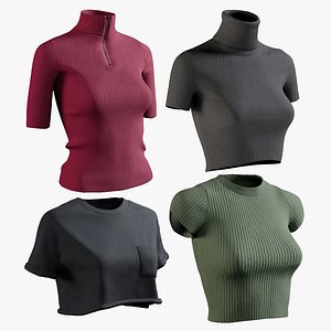 realistic women s tshirt 3D