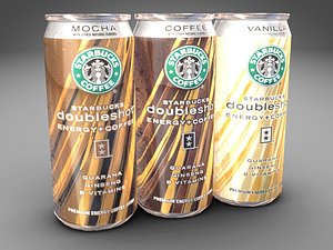 3d model of cans starbucks doubleshot