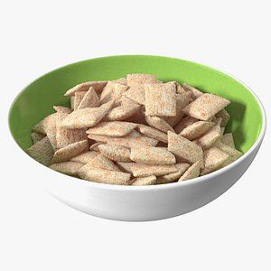 3D Full Bowl of Breakfast Cereal Pads