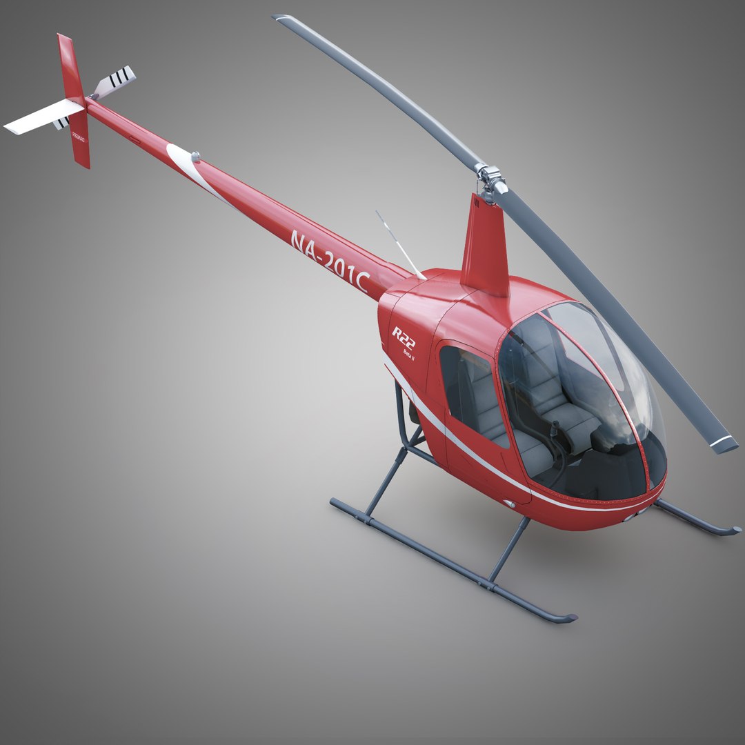 robinson r22 helicopter interior 3d max