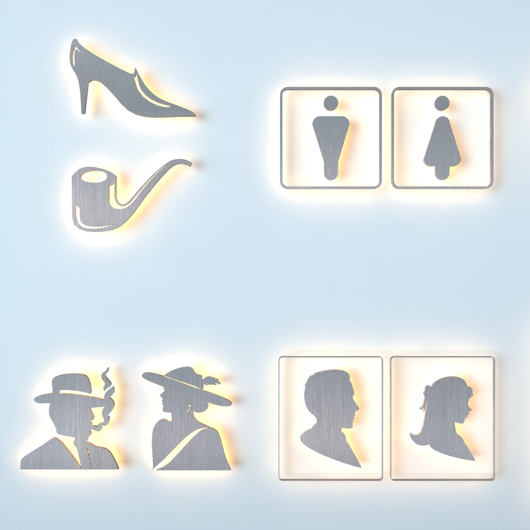 3D Toilet Sign Model - TurboSquid 1785528