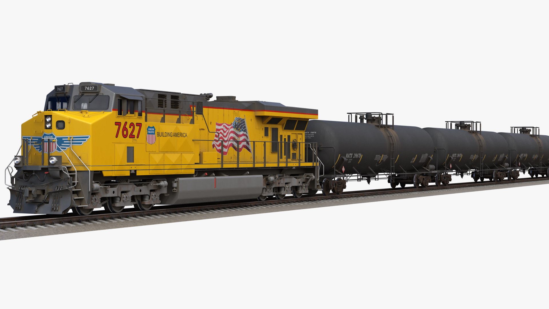 3D Train GE ES44AC Locomotive and Tank Car Union Pacific Railroad https://p.turbosquid.com/ts-thumb/qt/sDLrhF/UX/es44ac_union_pacific_railroad_train_02/jpg/1764086863/1920x1080/fit_q87/c692f679b7606e8a3b14d861e855cabf1f04d8ea/es44ac_union_pacific_railroad_train_02.jpg