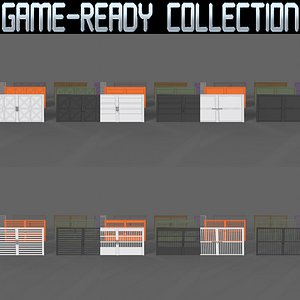 3D PBR Metal Gate D - Collection