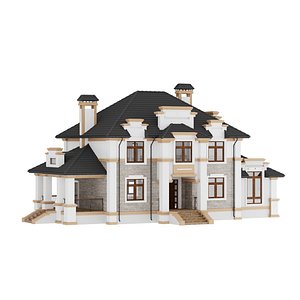 Modular Classic Style American House  Low-poly 3D model model