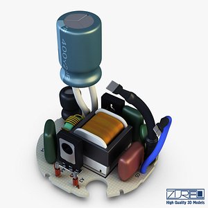 circuit board v 1 3d model