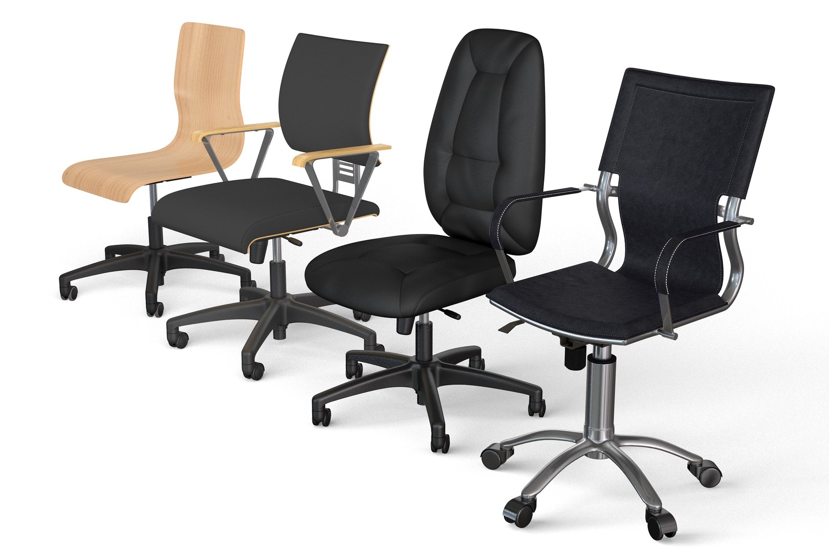 Office Chairs Set 3D Model - TurboSquid 2216854