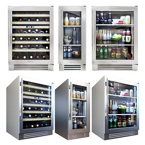 3D model fridge wine refrigerator