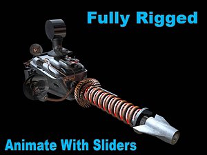 3d fully rigged animation sliders model