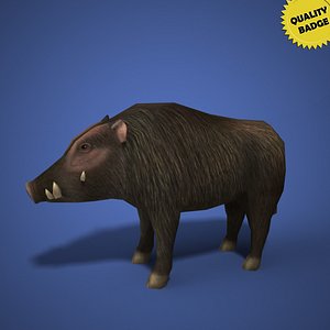 Real Time Game Boar 3d Model